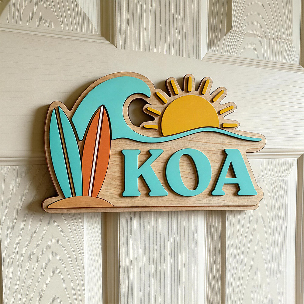 Baby Nursery Toy - Custom Beach Wave Surfboard Sun Name