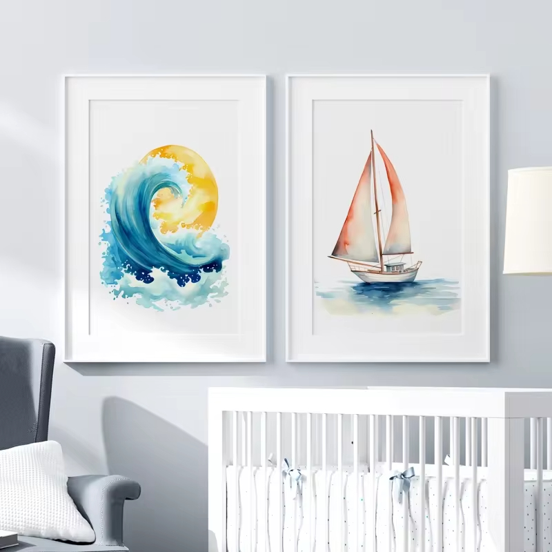 Surf Ocean Themed Nursery Beac - Baby Nursery Themes 评论和价格