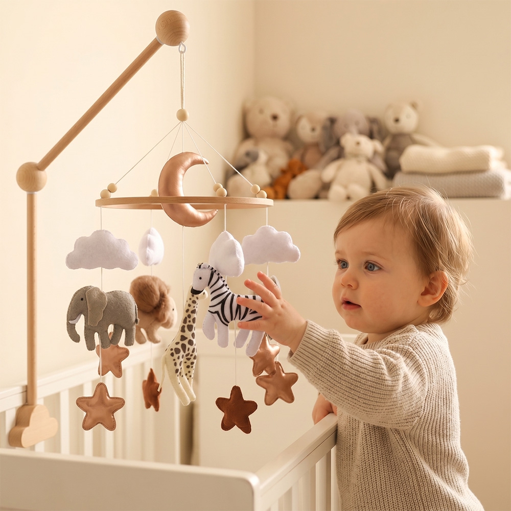 Crib Mobile Bed Bell Wooden Ba - Crib Mobile Musical 评论和价格