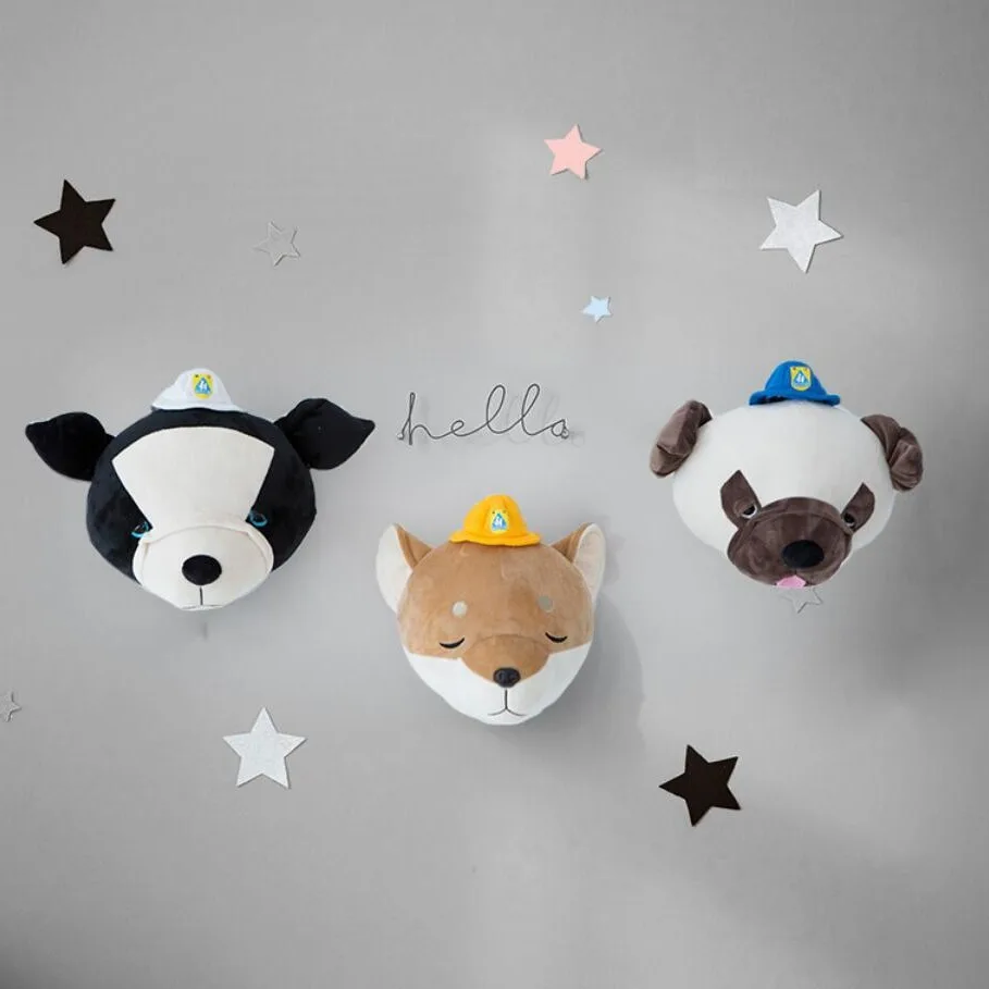 Stuffed 3D Akita Dog Head Wall - Baby Nursery Hanging Decor 评论和价格