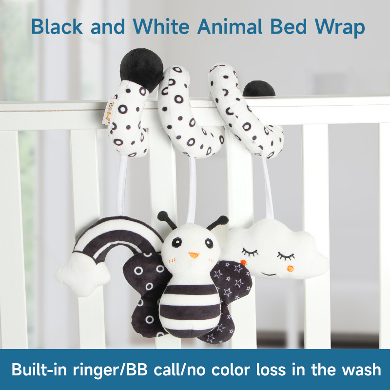 Baby Spiral Plush Toys Black a - Crib Mobile Musical 评论和价格