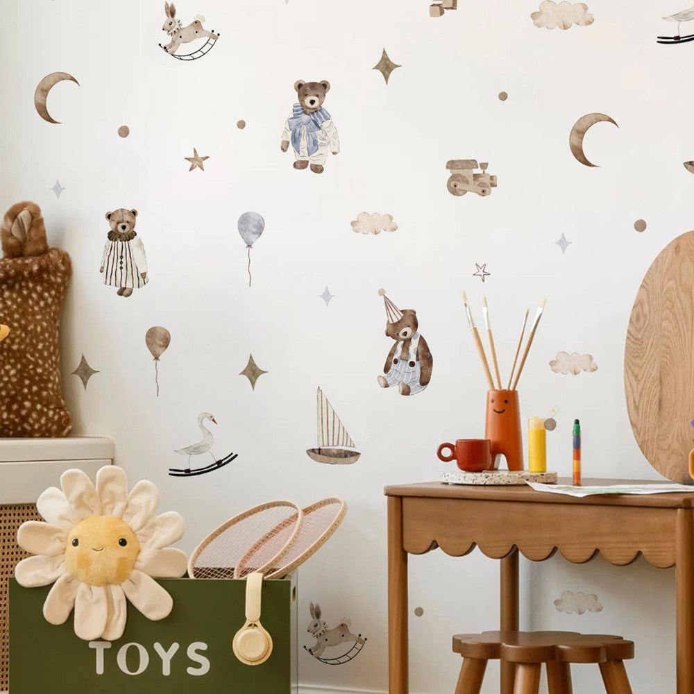 Boho Wall Stickers Vintage Cut - Baby Nursery Wallpaper Neutral 评论和价格