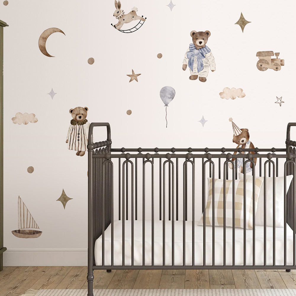 Boho Wall Stickers Vintage Cut - Baby Nursery Wallpaper Neutral 评论和价格