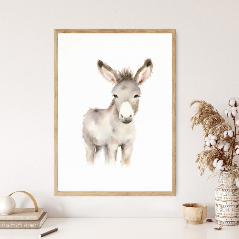 Watercolor Farm Animals Baby H - Baby Nursery Images 评论和价格