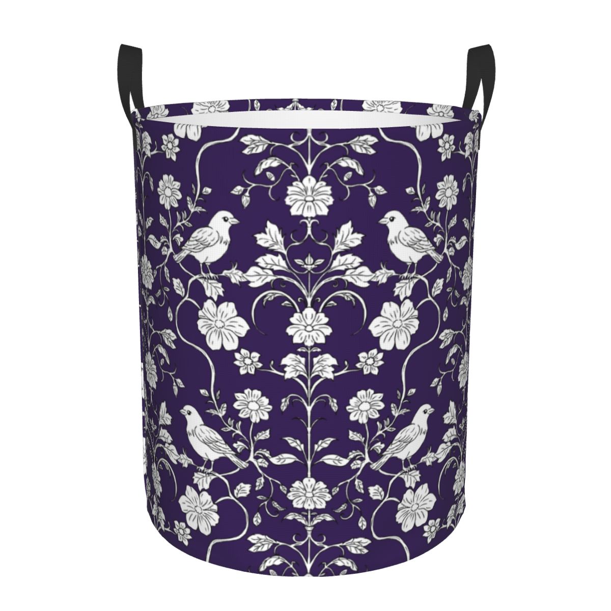 Birds And Flowers Pattern Laun - Baby Nursery Laundry Basket 评论和价格
