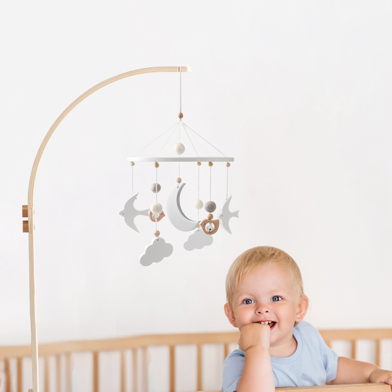 Baby Wooden Bed Bell Bracket M - Crib Mobile Musical 评论和价格