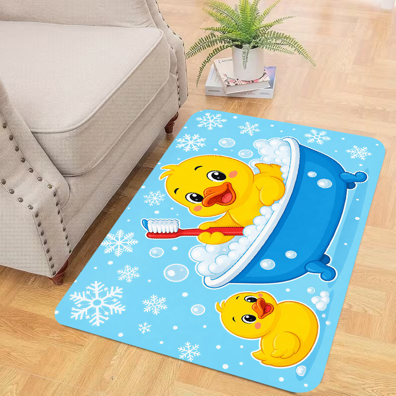 Cute Yellow Duck Bath Flannel  - Baby Nursery Mat 评论和价格