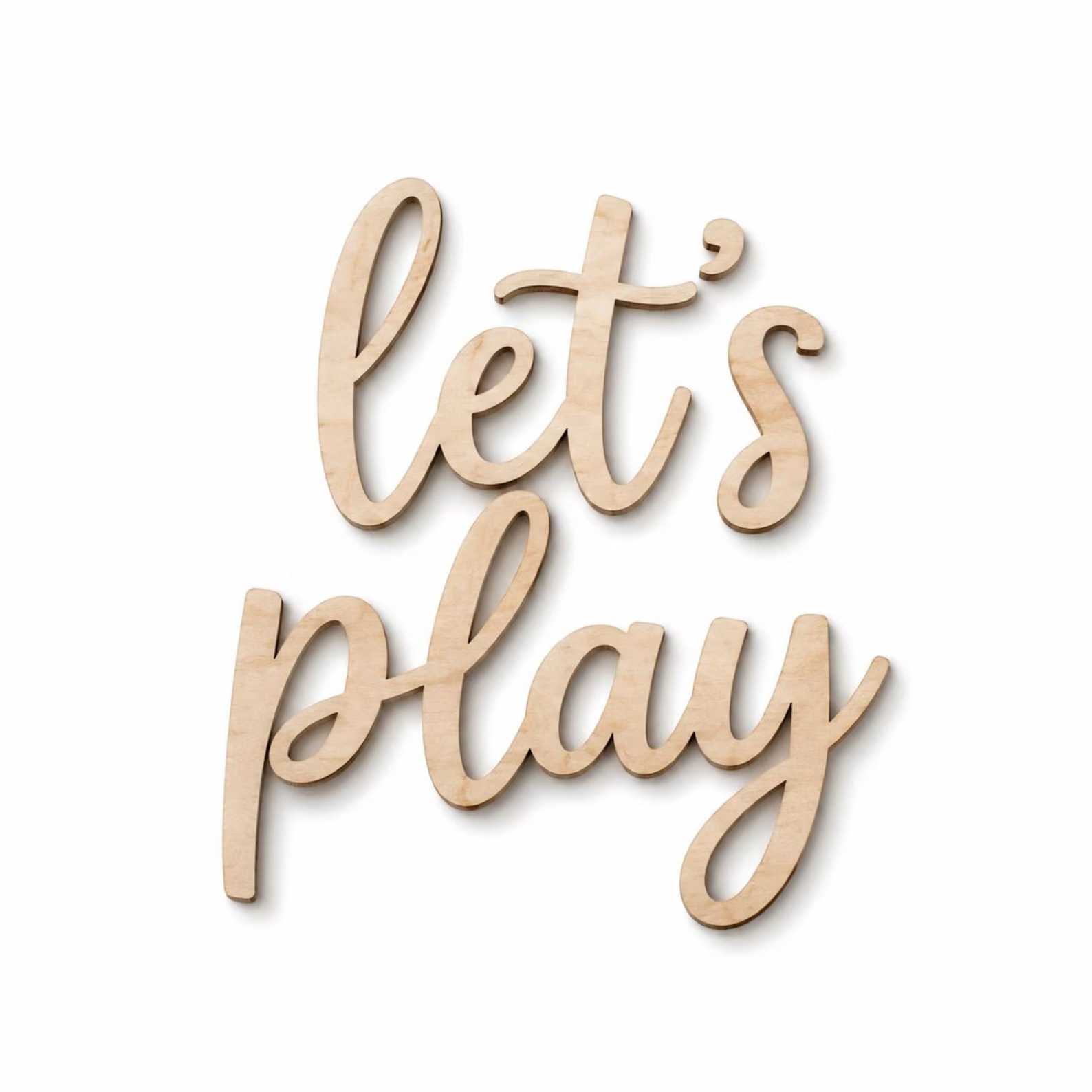Let's Play Wooden Wall Sign, P - Baby Nursery Toy 评论和价格