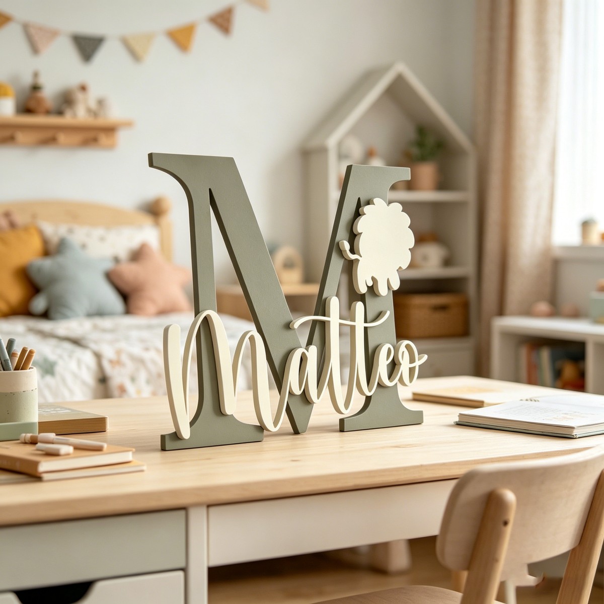 1Pc Custom Lion Name & Initial - Baby Nursery Toy 评论和价格