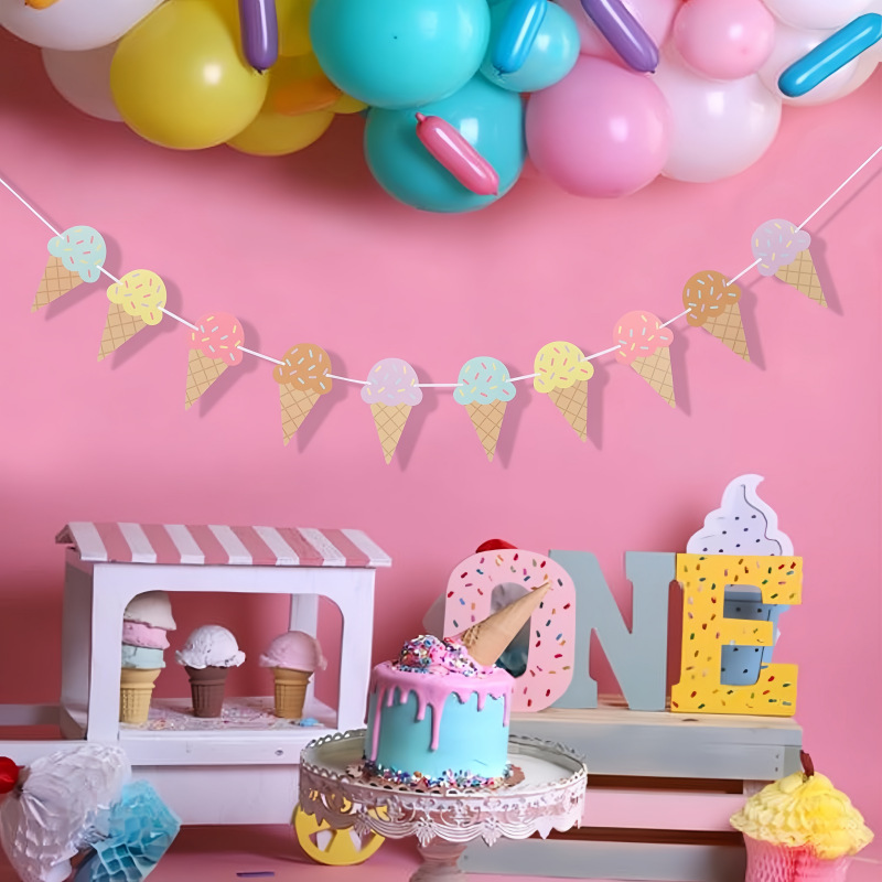 Sweet Ice Cream Theme Paper Ba - Baby Nursery Hanging Decor 评论和价格