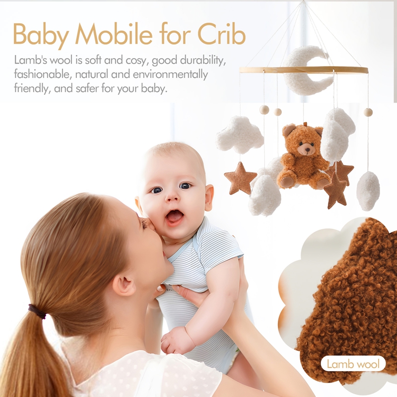 Teddy Bear Crib Mobile – 360°  - Crib Mobile Musical 评论和价格
