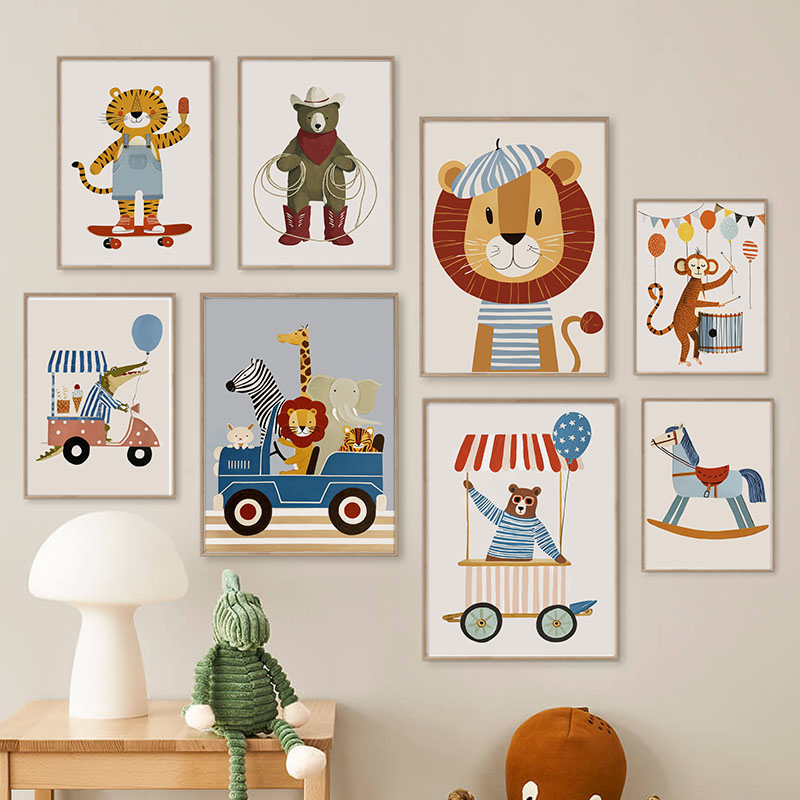 Funny Cartoon Animal Car Ballo - Baby Nursery Images 评论和价格
