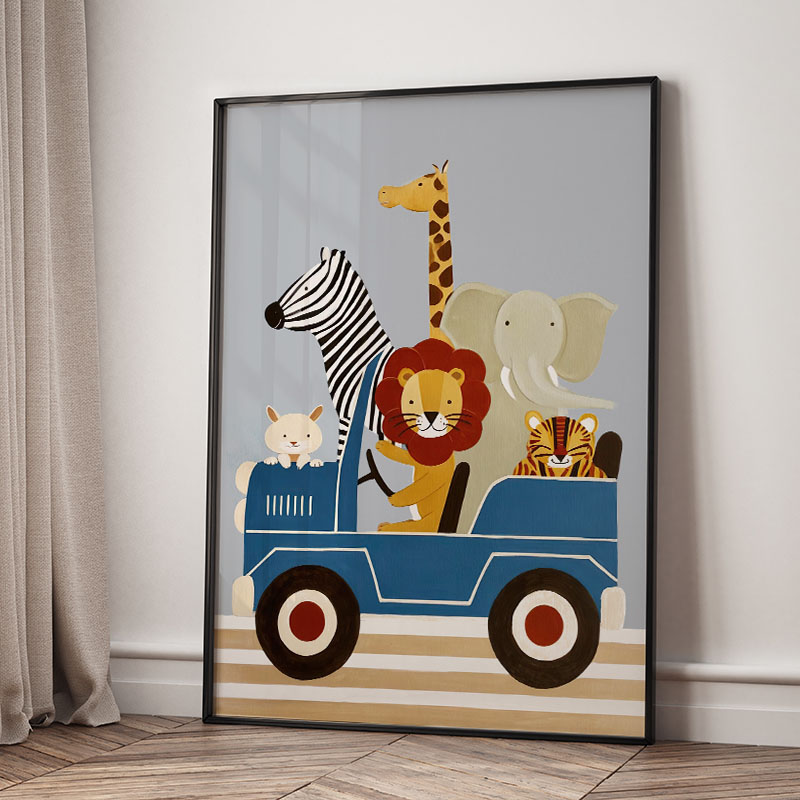Funny Cartoon Animal Car Ballo - Baby Nursery Images 评论和价格
