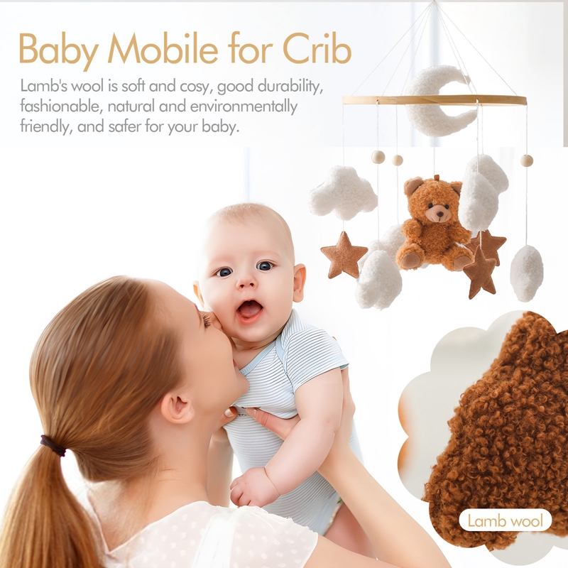 Wooden Crib Mobile Baby Bed Be - Crib Mobile Musical 评论和价格