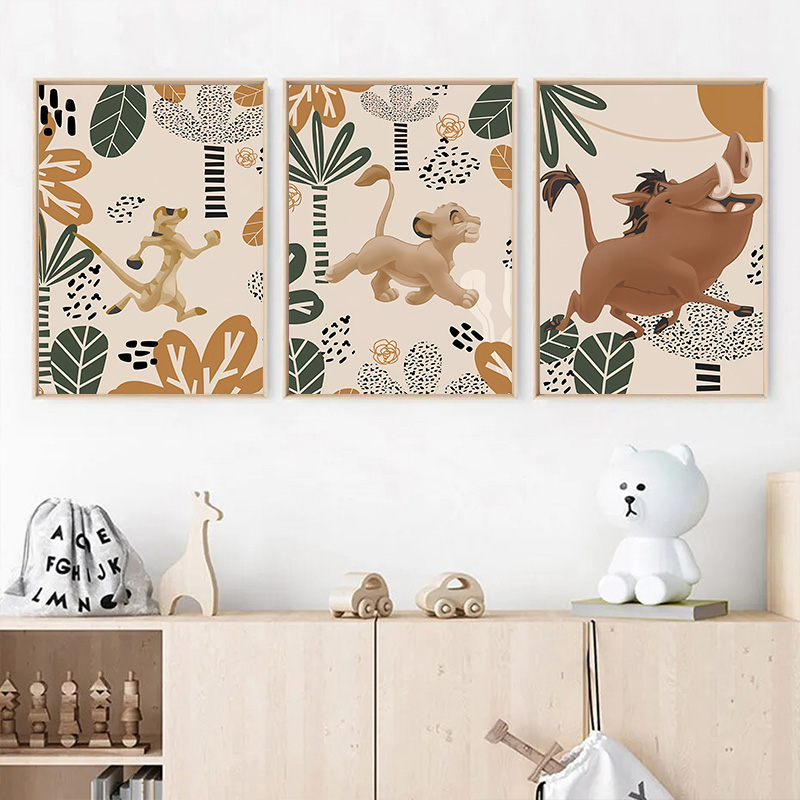 Kid Lion King Boho Posters and - Baby Nursery Images 评论和价格