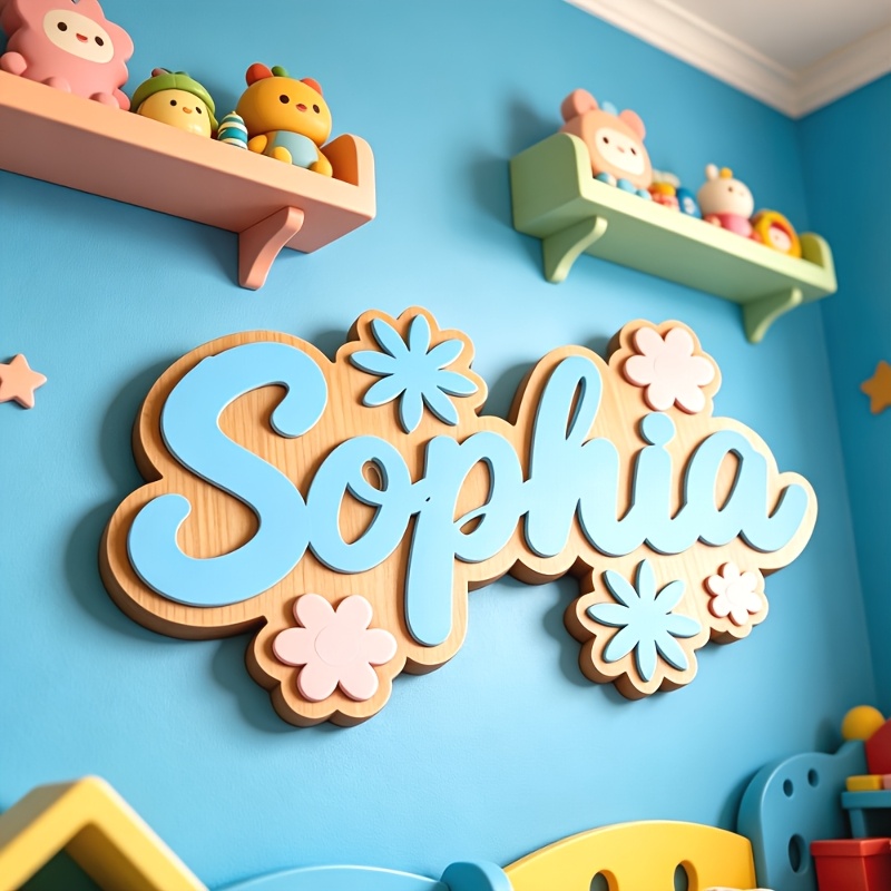 Personalized Floral Themed Nam - Baby Nursery Hanging Decor 评论和价格