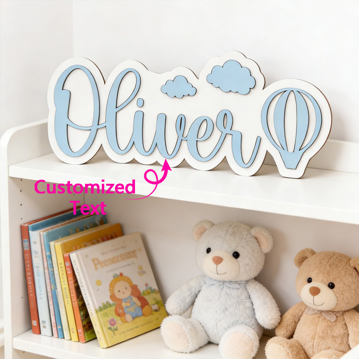 Personalized Hot Air Balloon & - Baby Nursery Toy 评论和价格