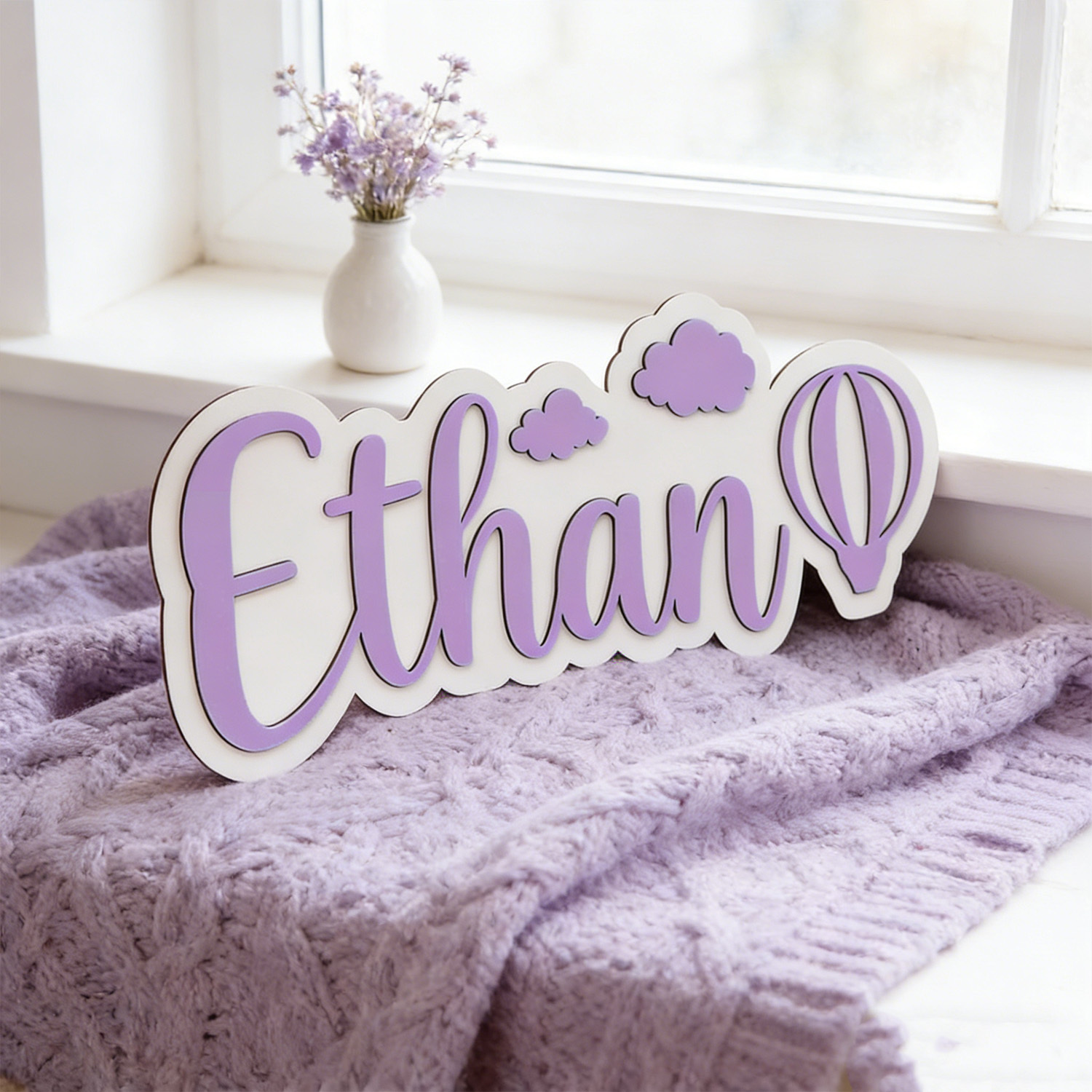 Personalized Hot Air Balloon & - Baby Nursery Toy 评论和价格