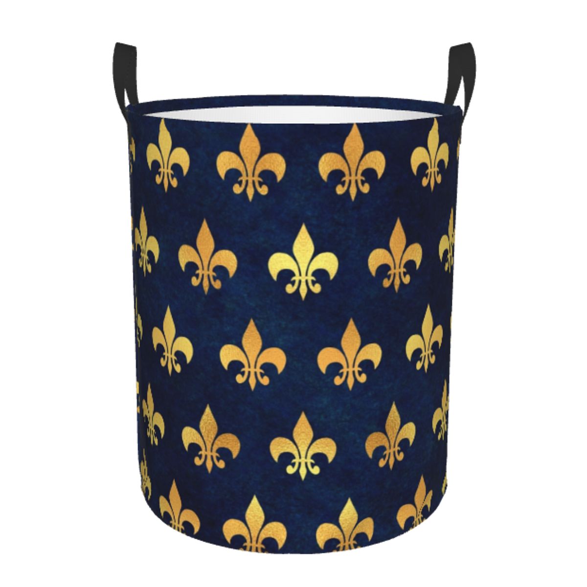 Royal Gold Blue Grunge Fleur D - Baby Nursery Laundry Basket 评论和价格