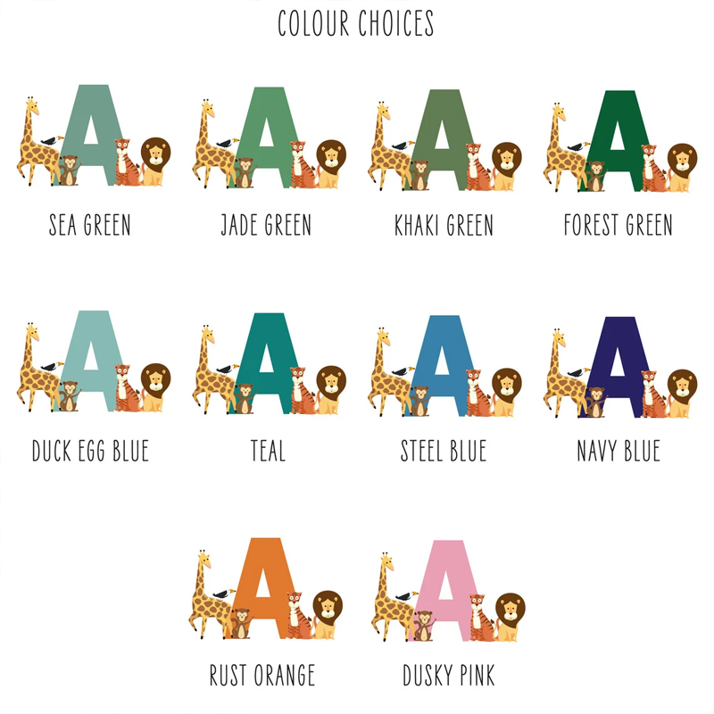 Personalised Name Jungle Anima - Baby Nursery Hanging Decor 评论和价格