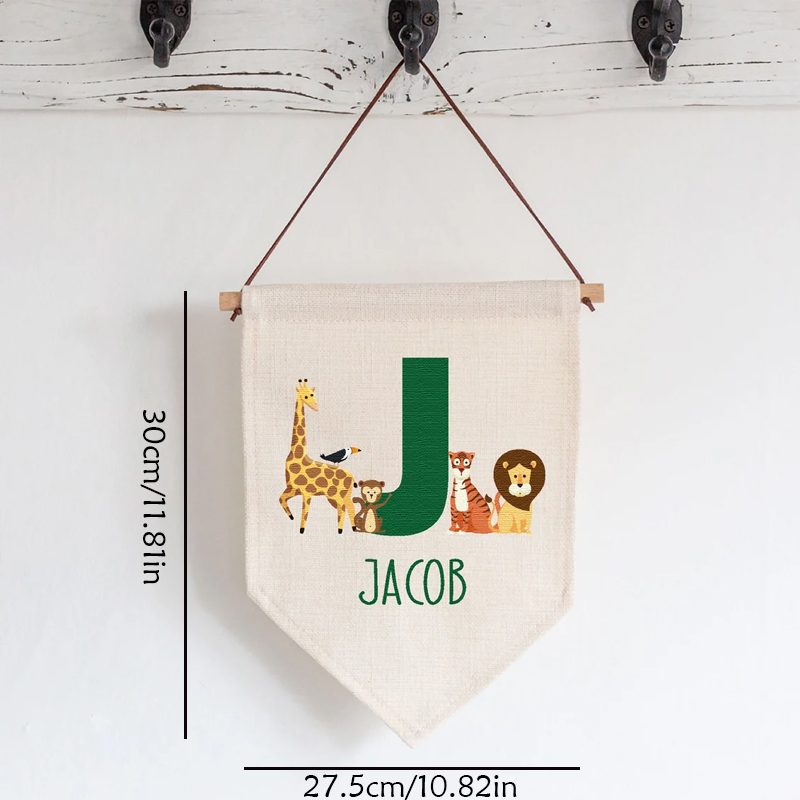 Personalised Name Jungle Anima - Baby Nursery Hanging Decor 评论和价格